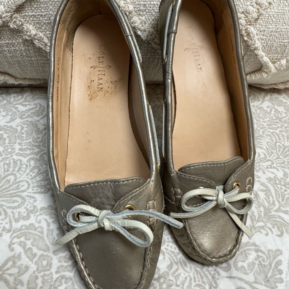 Cole Haan Leather Moccasin Flats with Bow
